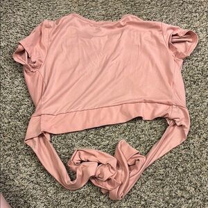 J for Justify Pink Tie Front Crop T-Shirt